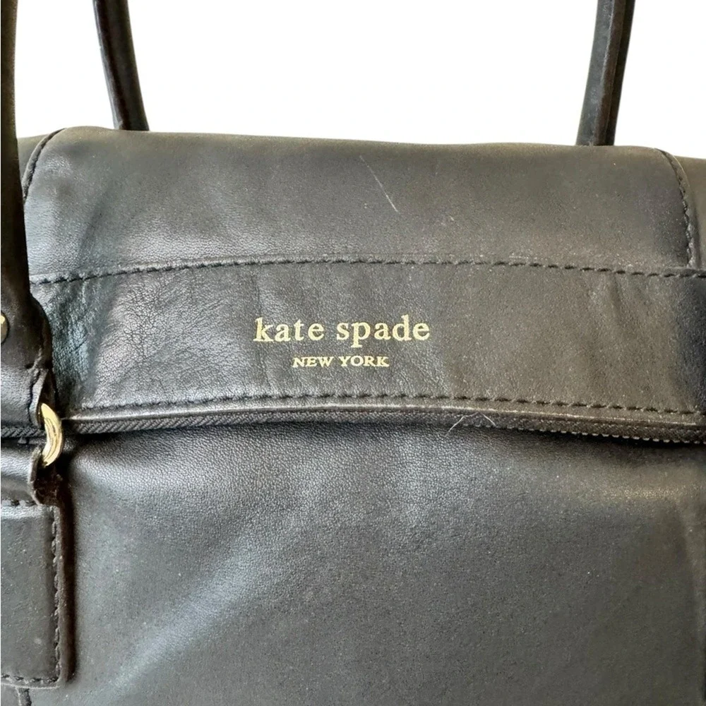 Kate Spade Women's Black Leather‎ Top Handle convertible Handbag